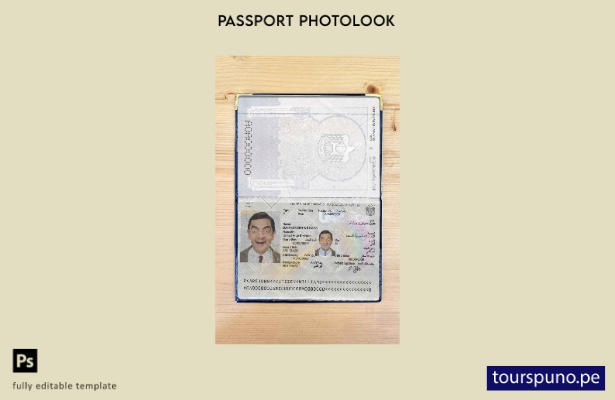 Plantilla de apariencia de fotografía de pasaporte de los Emiratos Árabes Unidos